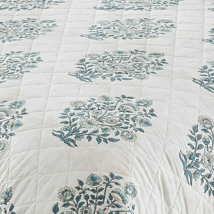 Sofia Flower Block Bouquet Reversible Cotton Quilt 3Pc Set | Plow & Hearth