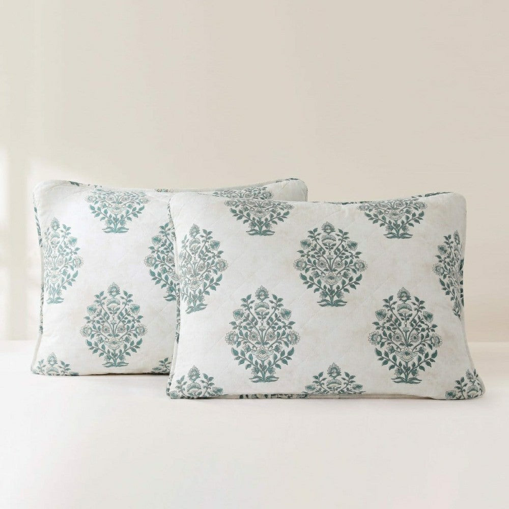 Sofia Flower Block Bouquet Reversible Cotton Quilt 3Pc Set | Plow & Hearth