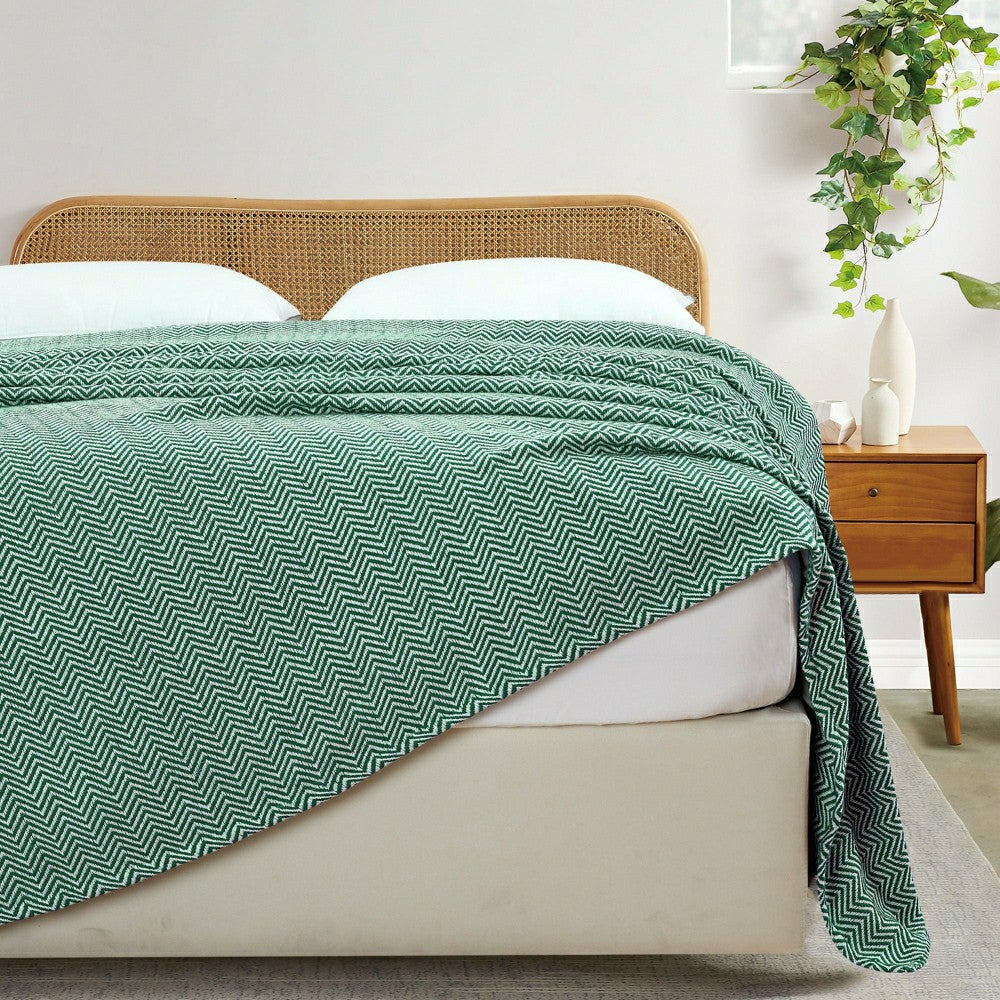 Herringbone Cotton Blanket | Plow & Hearth