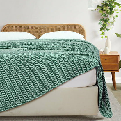 Herringbone Cotton Blanket | Plow & Hearth