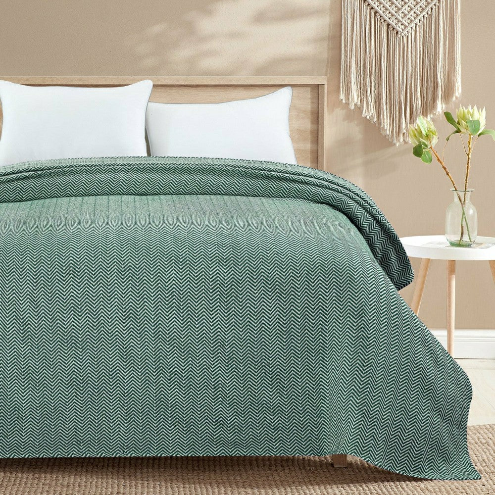 Herringbone Cotton Blanket | Plow & Hearth