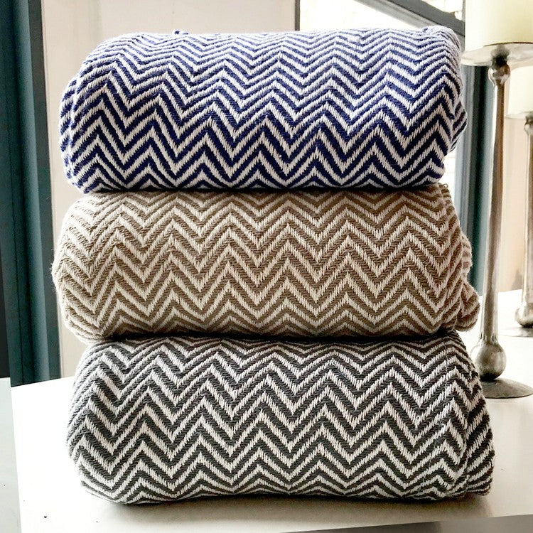 Herringbone Cotton Blanket | Plow & Hearth