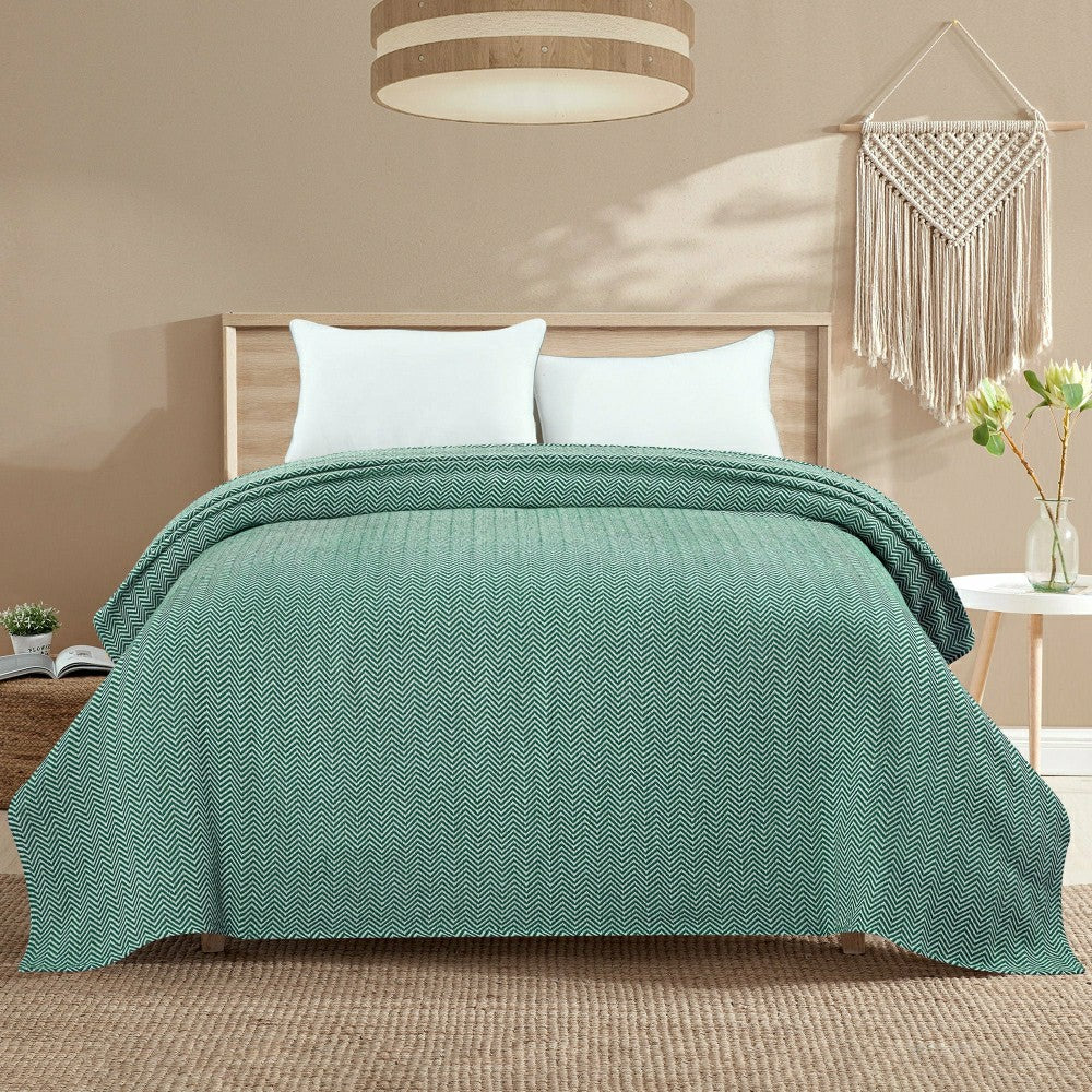 Herringbone Cotton Blanket | Plow & Hearth