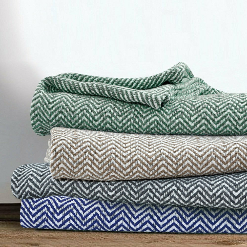 Herringbone Cotton Blanket | Plow & Hearth