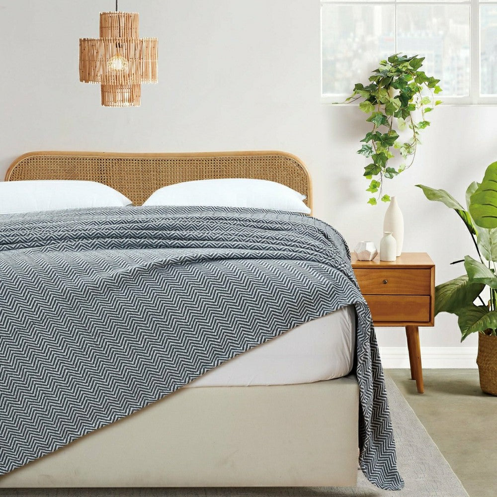 Herringbone Cotton Blanket | Plow & Hearth