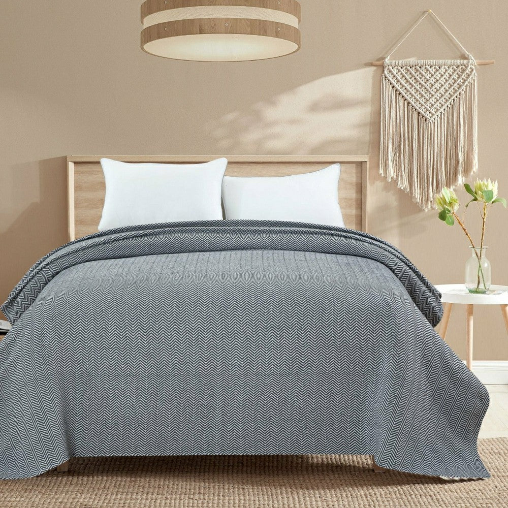 Herringbone Cotton Blanket | Plow & Hearth