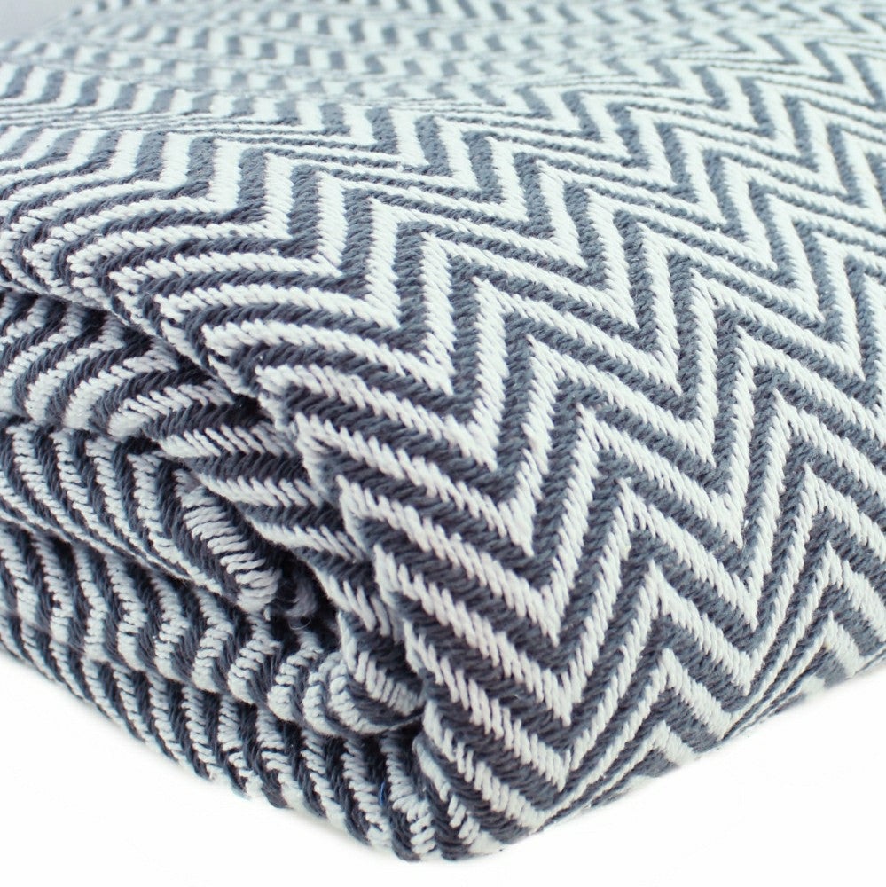 Herringbone Cotton Blanket | Plow & Hearth