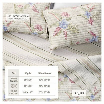 Mendocino Floral Printed Cotton Quilt Set | Plow & Hearth