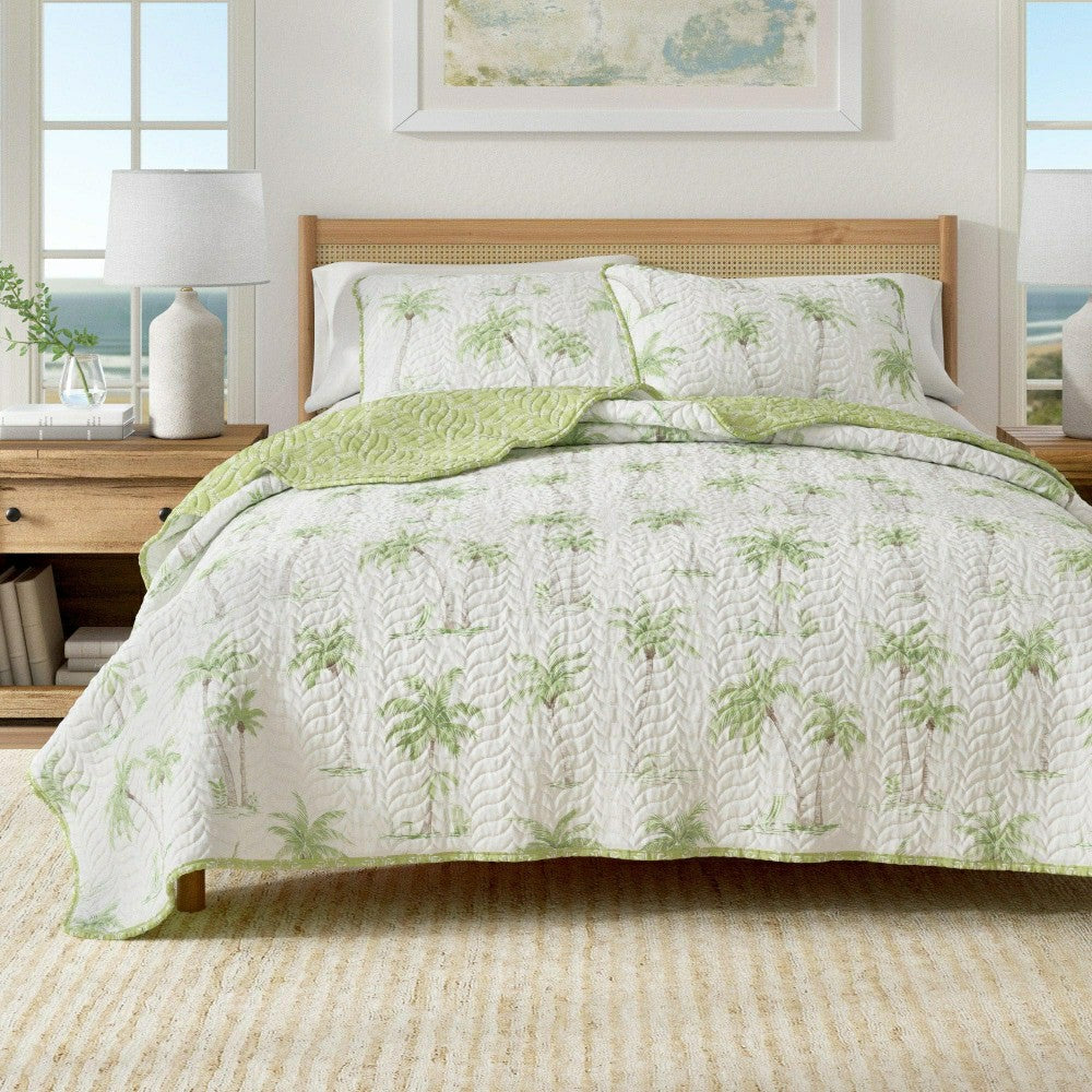 West Palm Trees Coastal Quilt Set | Plow & Hearth