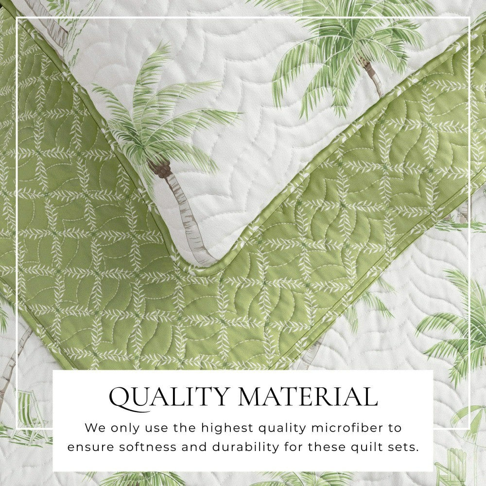 West Palm Trees Coastal Quilt Set | Plow & Hearth