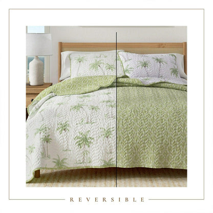 West Palm Trees Coastal Quilt Set | Plow & Hearth