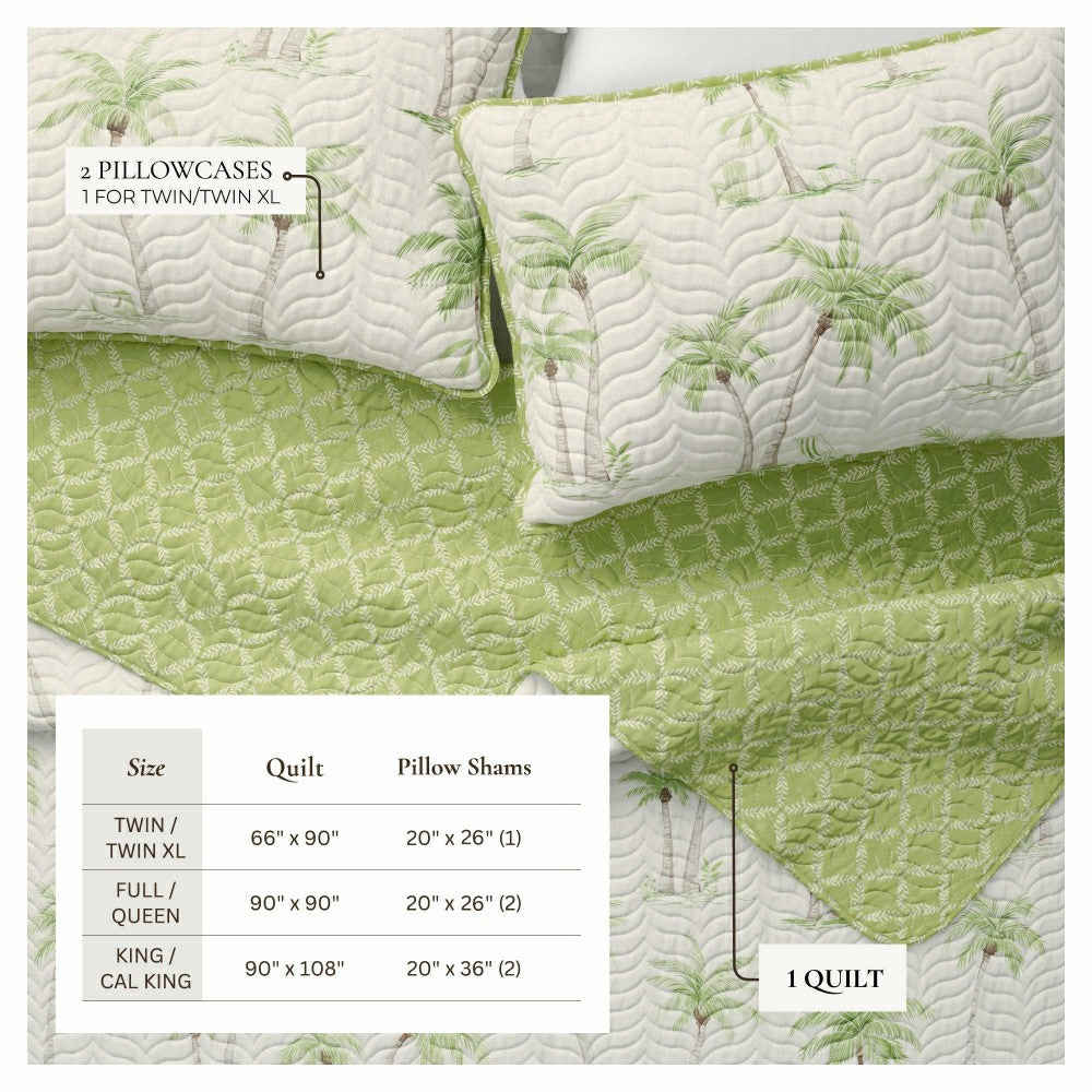 West Palm Trees Coastal Quilt Set | Plow & Hearth