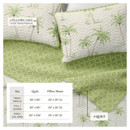 West Palm Trees Coastal Quilt Set | Plow & Hearth