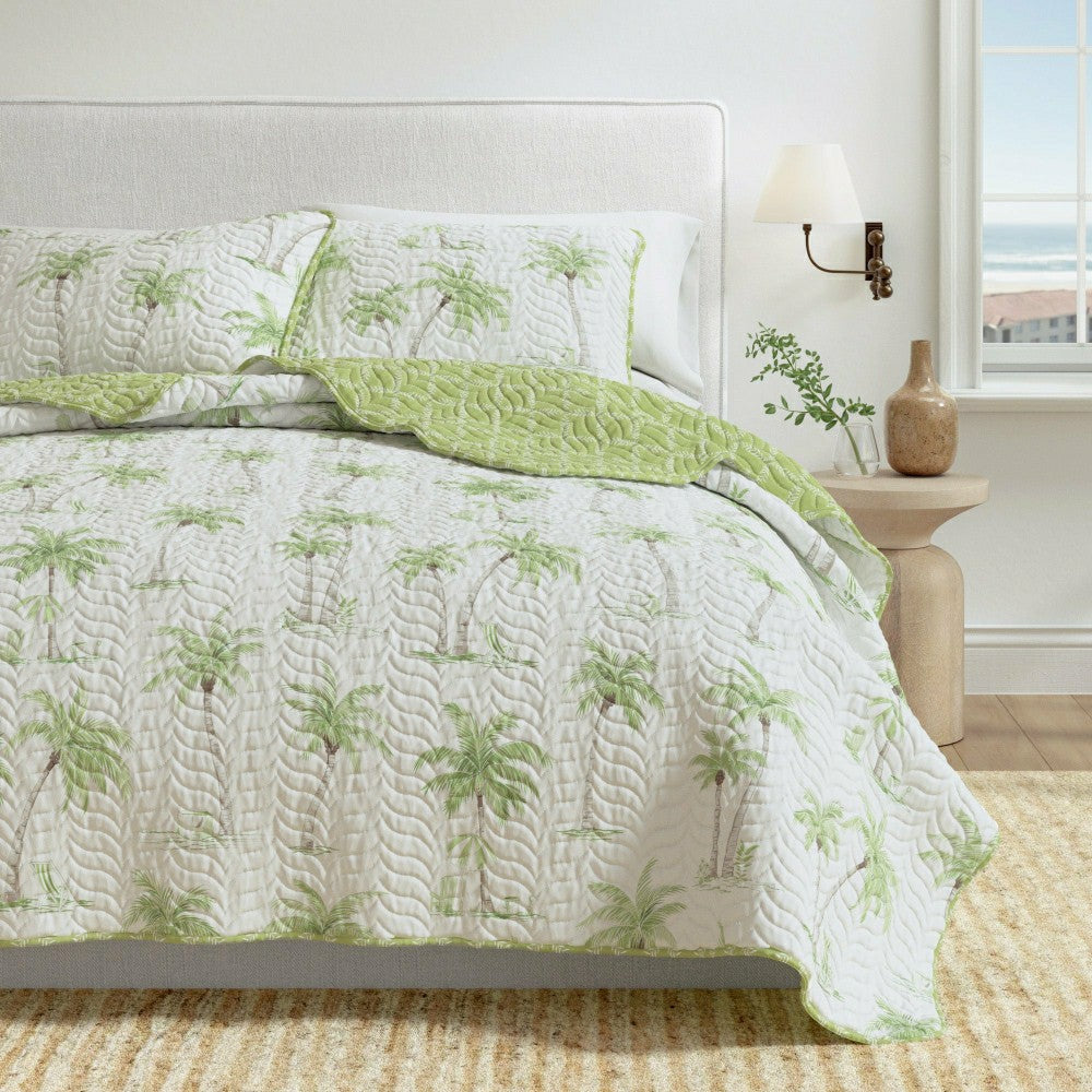 West Palm Trees Coastal Quilt Set | Plow & Hearth