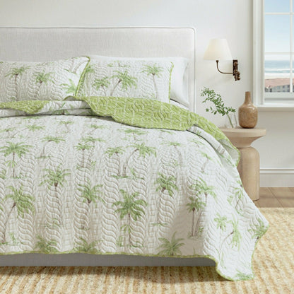 West Palm Trees Coastal Quilt Set | Plow & Hearth