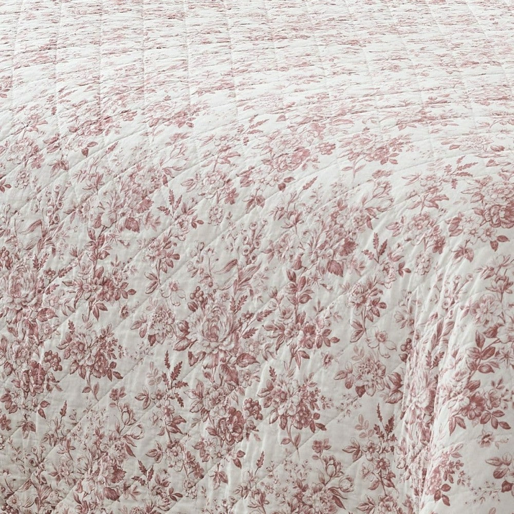 Peony Toile Reversible Cotton Quilt Set | Plow & Hearth