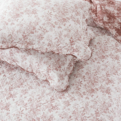 Peony Toile Reversible Cotton Quilt Set | Plow & Hearth