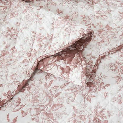 Peony Toile Reversible Cotton Quilt Set | Plow & Hearth