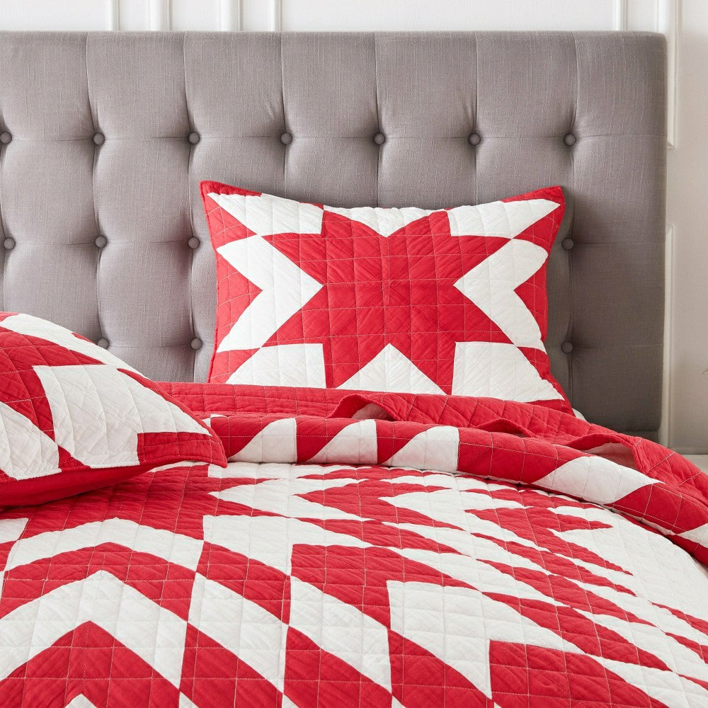 Star Patch Patchwork Cotton Quilt Set | Plow & Hearth