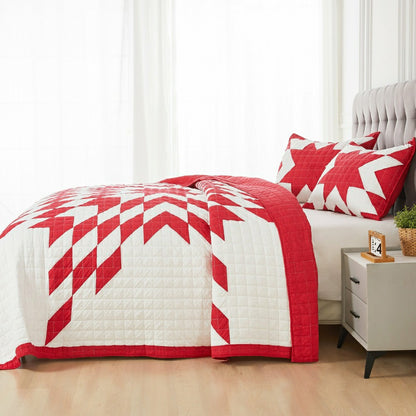 Star Patch Patchwork Cotton Quilt Set | Plow & Hearth