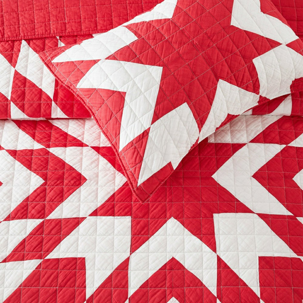 Star Patch Patchwork Cotton Quilt Set | Plow & Hearth