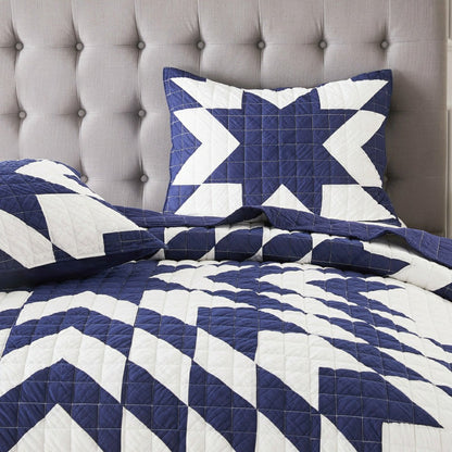 Star Patch Patchwork Cotton Quilt Set | Plow & Hearth
