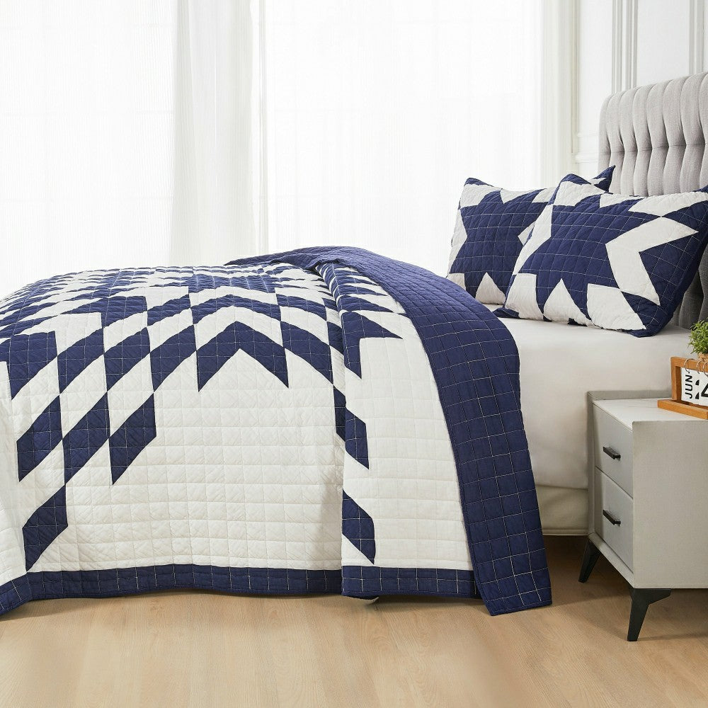Star Patch Patchwork Cotton Quilt Set | Plow & Hearth