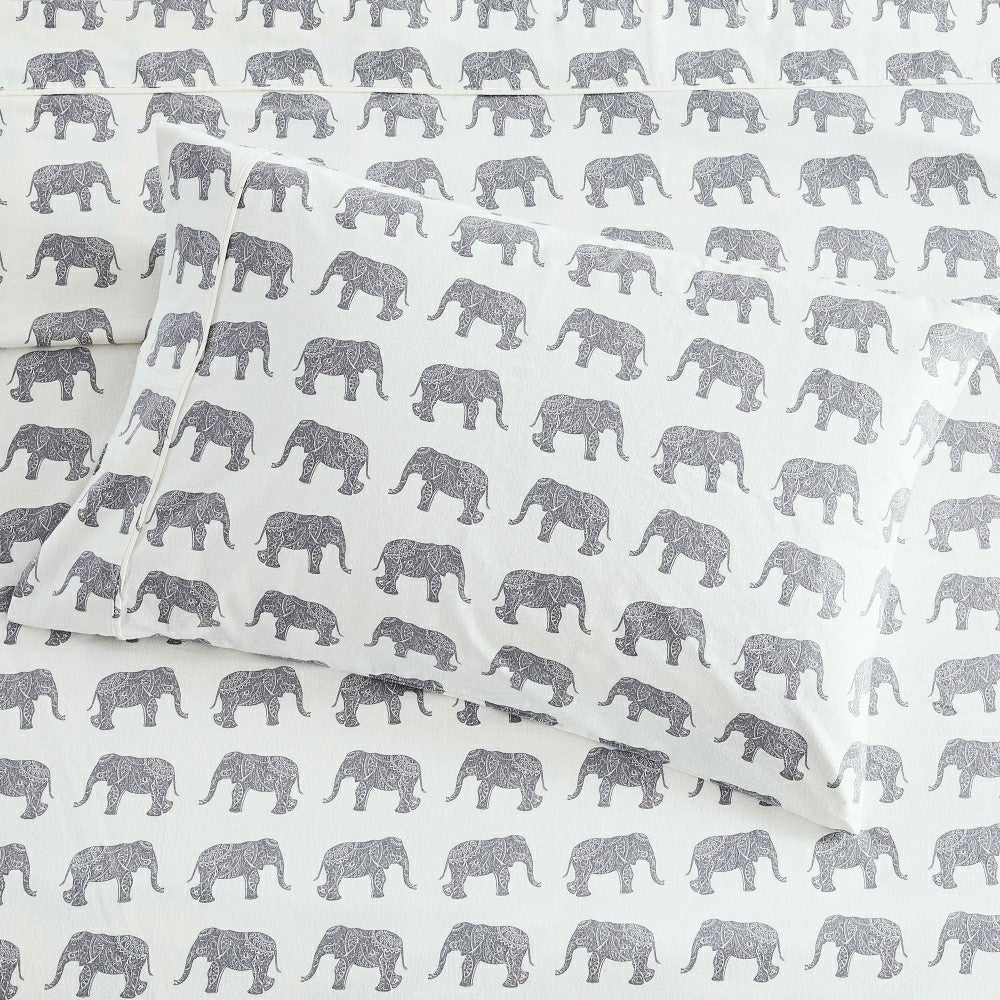 Elephants Flannel Sheet Set | Plow & Hearth