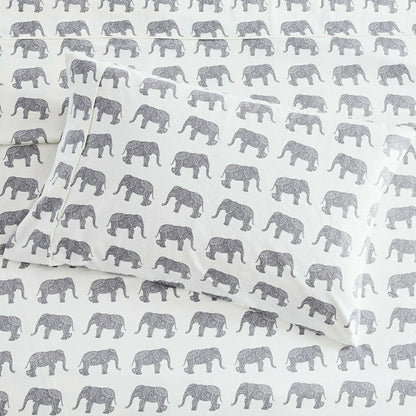 Elephants Flannel Sheet Set | Plow & Hearth