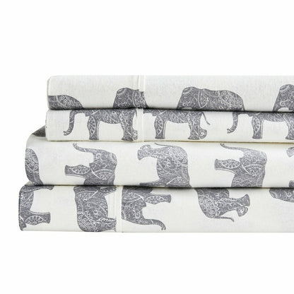 Elephants Flannel Sheet Set | Plow & Hearth