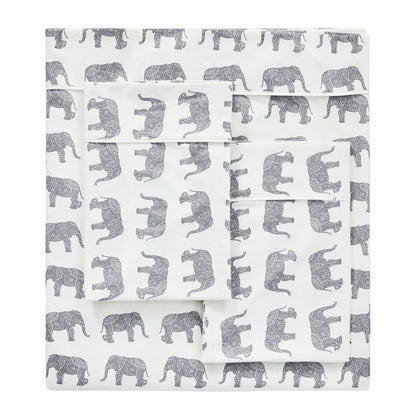 Elephants Flannel Sheet Set | Plow & Hearth