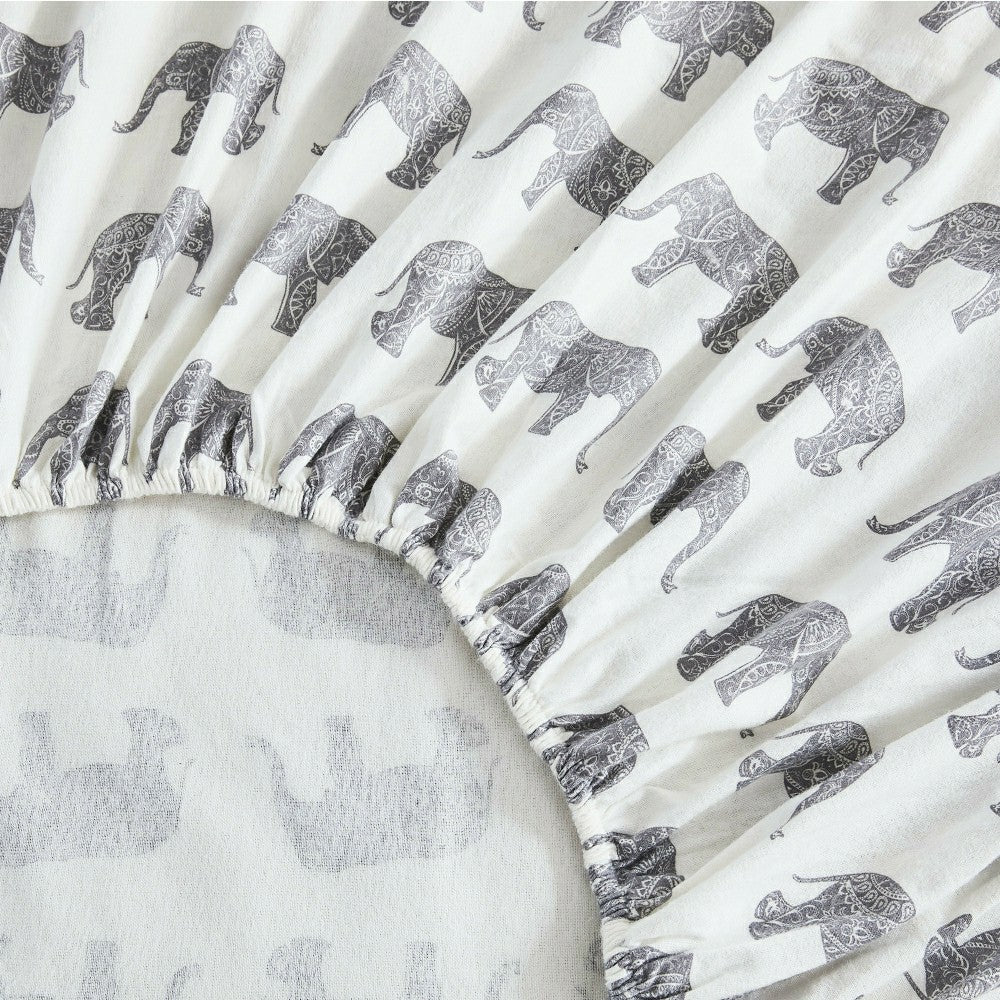 Elephants Flannel Sheet Set | Plow & Hearth