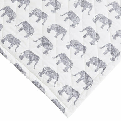 Elephants Cotton Flannel Quilt Set | Plow & Hearth