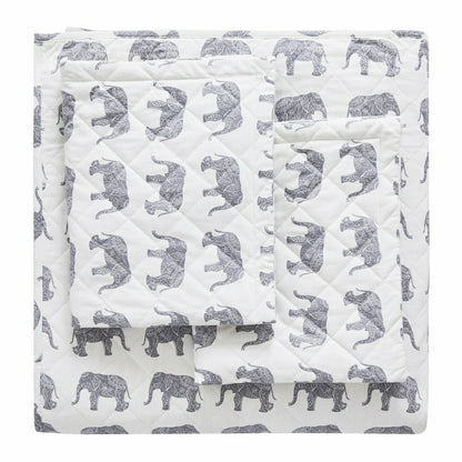 Elephants Cotton Flannel Quilt Set | Plow & Hearth