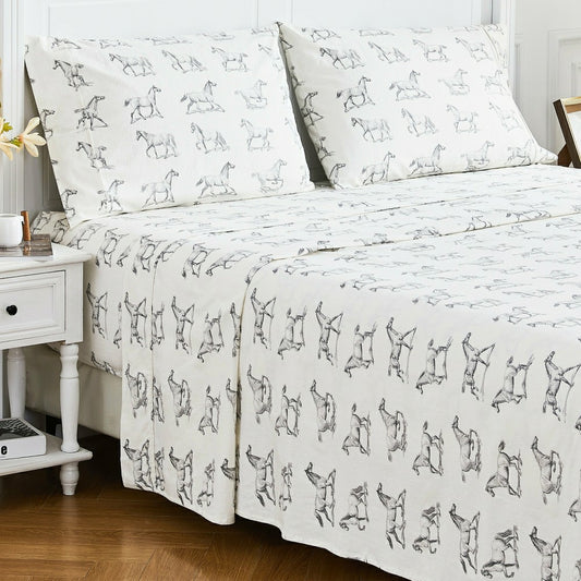 Horses Flannel Sheet Set | Plow & Hearth