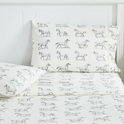 Horses Flannel Sheet Set | Plow & Hearth