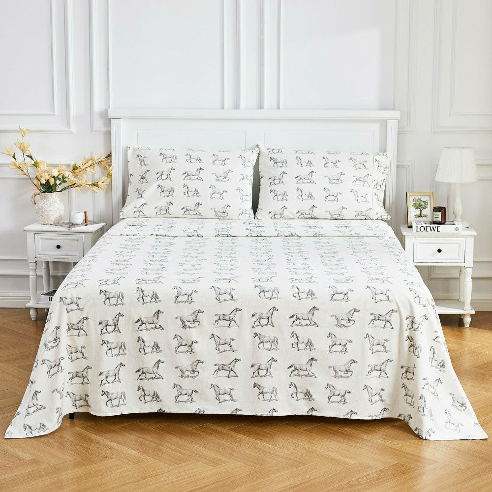 Horses Flannel Sheet Set | Plow & Hearth
