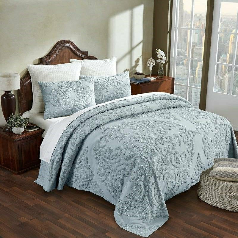 Full Size 100-Percent Cotton Chenille 3-Piece Coverlet Bedspread Set i | Plow & Hearth