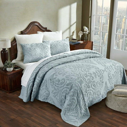 Full Size 100-Percent Cotton Chenille 3-Piece Coverlet Bedspread Set i | Plow & Hearth