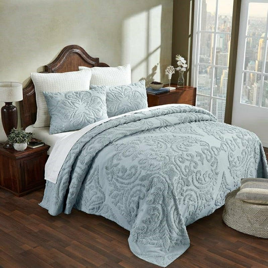 Full Size 100-Percent Cotton Chenille 3-Piece Coverlet Bedspread Set i | Plow & Hearth