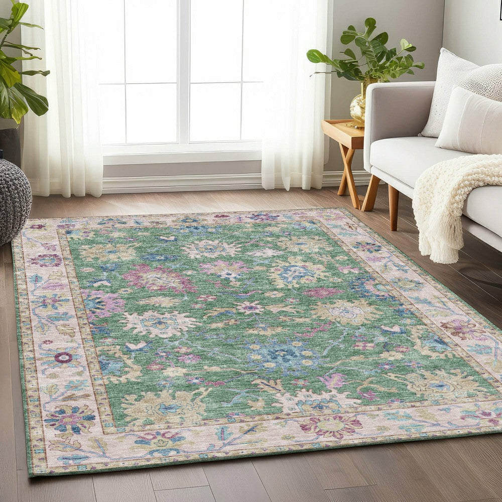 Hatay Lime Polyester Rug | Plow & Hearth