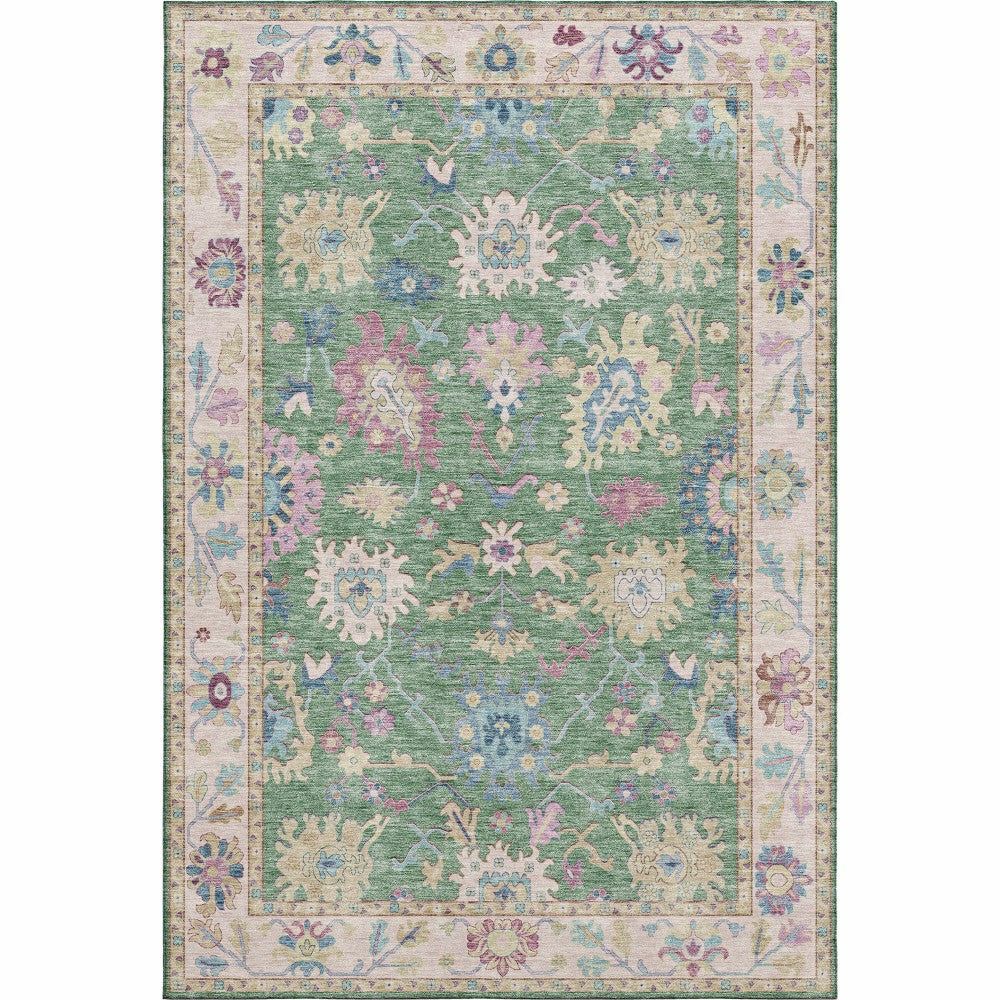 Hatay Lime Polyester Rug | Plow & Hearth