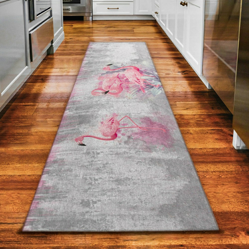 Tropical Flamingos Polyester Area Rug | Plow & Hearth