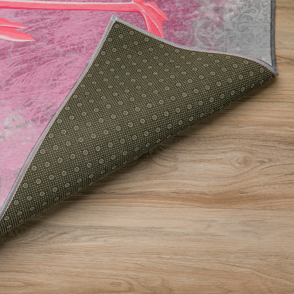 Tropical Flamingos Polyester Area Rug | Plow & Hearth
