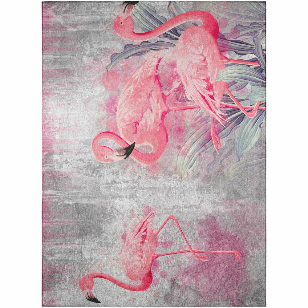Tropical Flamingos Polyester Area Rug | Plow & Hearth