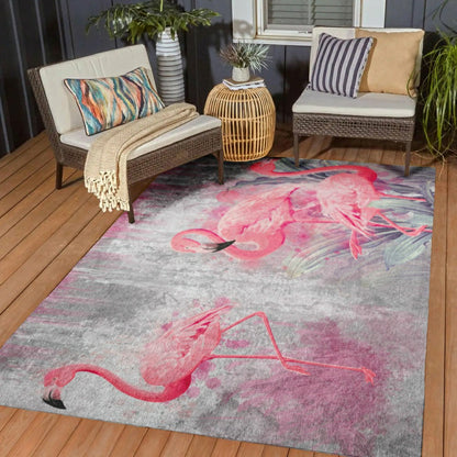 Tropical Flamingos Polyester Area Rug | Plow & Hearth