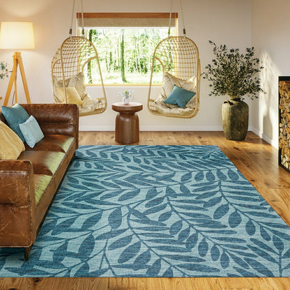Sedona Leaf Patterned Polyester Area Rug | Plow & Hearth