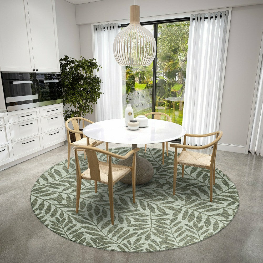 Sedona Leaf Patterned Polyester Area Rug | Plow & Hearth