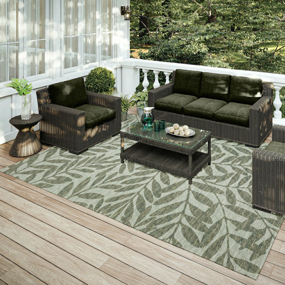 Sedona Leaf Patterned Polyester Area Rug | Plow & Hearth