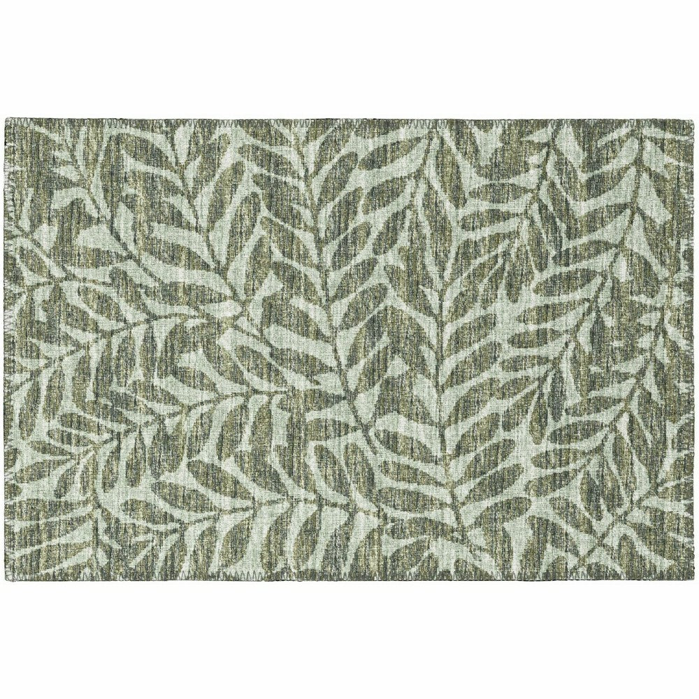 Sedona Leaf Patterned Polyester Area Rug | Plow & Hearth